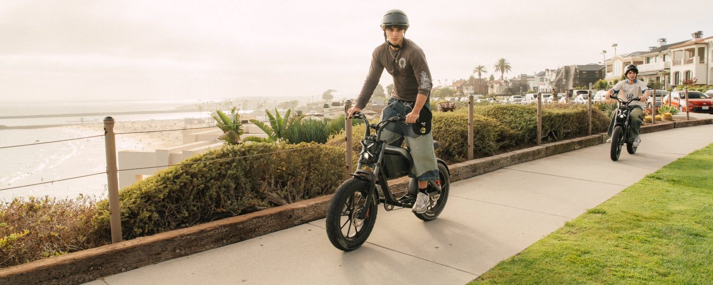Rider on a Segway Xyber Air eBike on a coastal path